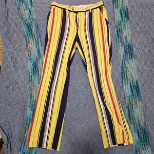 Men's Yellow Loudmouth Multi-Stripe Casual Pants